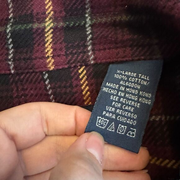 Vintage XL‎ tall Red Green Five Brother Thick Cotton Button Flannel Shirt - USA - Picture 5 of 11